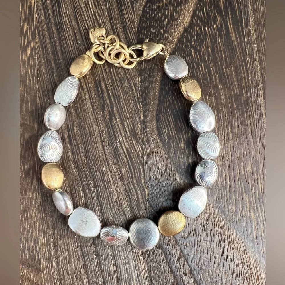Brighton Silver & Gold Tone Bracelet 7 1/4